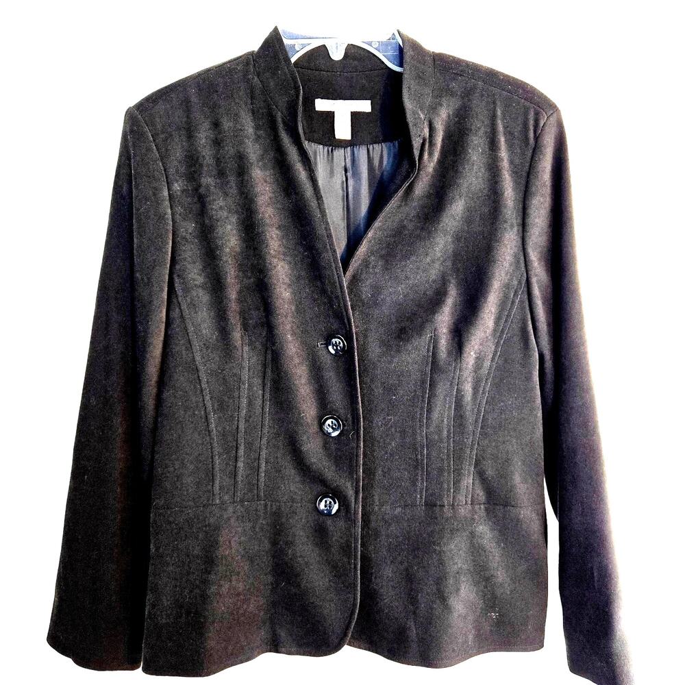 M Collection Women's Blazer 6 Black 3 Button  Misses Size Small S Coat Jacket